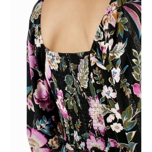 Jessica Simpson Damia Floral Balloon Sleeve Ruffle Tiered Maxi Dress Small NWT - Picture 4 of 16